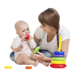 Mamá e hijo en estimulación